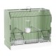 Cage d’exposition oiseaux verte grille noire mangeoires extérieures - 2GR